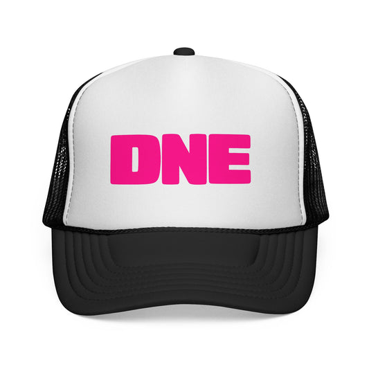 DNE Trucker Hat - Pink Logo